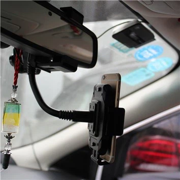 Soporte para teléfono con espejo retrovisor para coche